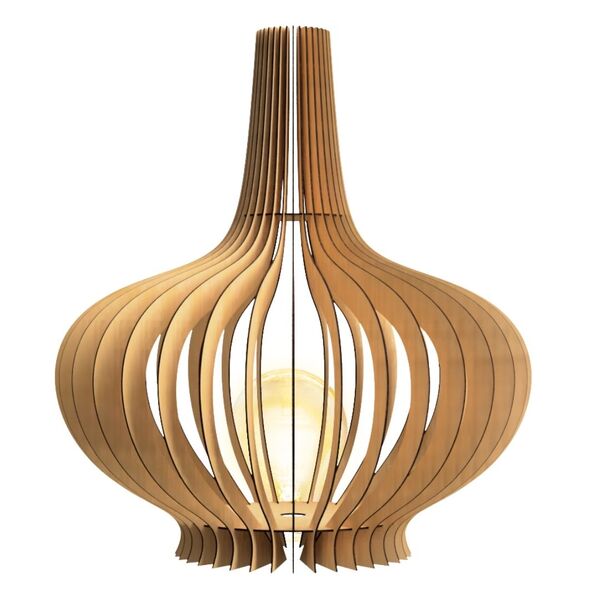 Abajur Grande De Chão Oásis  Mdf Luminária - Mdf Cru