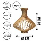 Abajur Grande De Chão Tribal Mdf Luminária - Mdf Cru