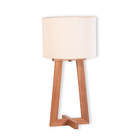 Abajur Half Madeira Natural Cúpula Cru