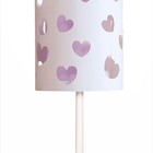 Abajur Infantil Corações Duplo -base Branca 20x41 - Lilás