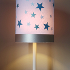 Abajur Infantil Estrelas Base Branca Cúpula  20x43  Azul Bebê