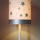 Abajur Infantil Estrelas Base Branca Cúpula  20x43  Crú
