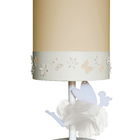 Abajur Infantil Fadas Base Branca Cúpula Crú 20x43 Bivolt