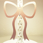 Abajur Infantil Laço Base Branca Cúpula Rosa 20x43 Bivolt