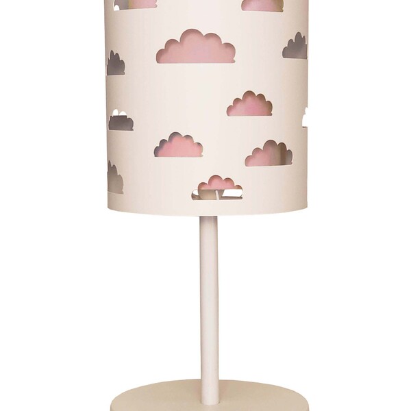 Abajur Infantil Nuvens Duplo Rosa -base Br 20x41