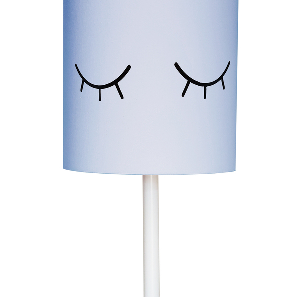 Abajur Infantil Olhinho Base Branca Cúpula 20x43 Azul Bebê