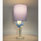 Abajur Infantil Passarinho Azul Base Branco Provençal 20x49