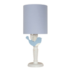 Abajur Infantil Passarinho Azul Base Branco Provençal 20x49
