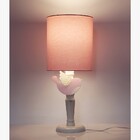 Abajur Infantil Passarinho Rosa Base Branco Provençal 20x49