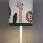 Abajur Infantil Safari Cúpula Tecido 20x42 Cm  Cinza5863