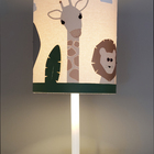 Abajur Infantil Safari Cúpula Tecido 20x42 Cm  Cru5861