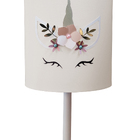 Abajur Infantil Unicórnio - Base Branco Cúpula Branco 20x43