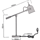 Abajur Juju Preto E Dourado (c)5cm (l)18cm (a)43cm 1x40w Boli