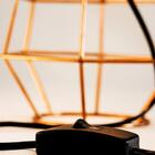 Abajur Lanterna Aramado Preto Design Moderno Com Cúpula De Te