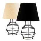 Abajur Lanterna Aramado Preto Design Moderno Com Cúpula De Te