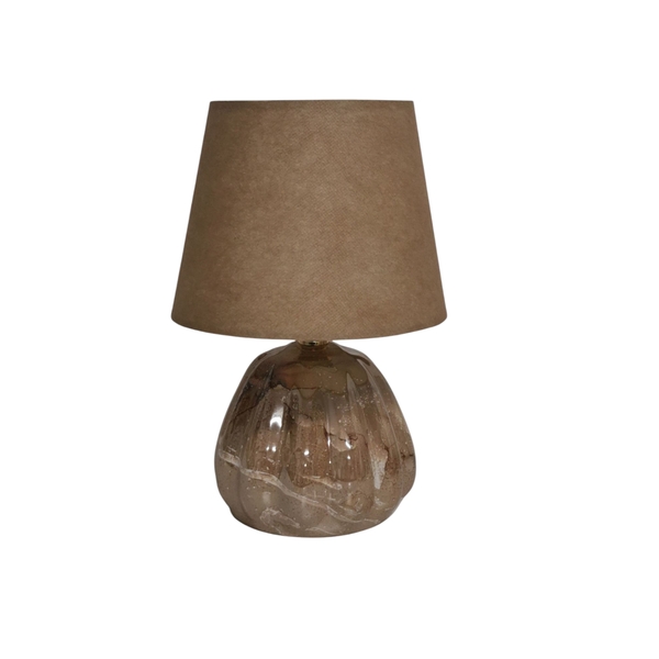 Abajur Laranja Cerâmica e Tecido 18x18x26cm Espaço Luz