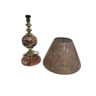 Abajur Laranja Cerâmica e Tecido 57x35x35cm Espaço Luz