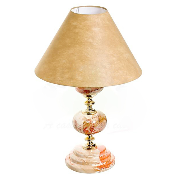 Abajur Laranja Porcelanato e Tecido Espaço Luz