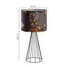 Abajur Lucas I Floral Marrom