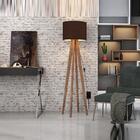 Abajur Luminária Atlanta Cúpula Madeira Designer Moderno