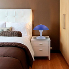 Abajur Luminária Cogumelo Mesa Quarto Liso Azul