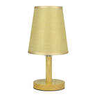 Abajur Luminária De Mesa Base De Madeira Quadrado Bege