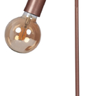 Abajur Luminária De Mesa Com Base Arredondada De Madeira Cobr