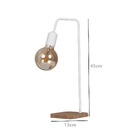 Abajur Luminária De Mesa Com Base Arredondada De Madeira Pret