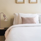 Abajur Luminária De Mesa Com Base Redonda De Madeira Branco C