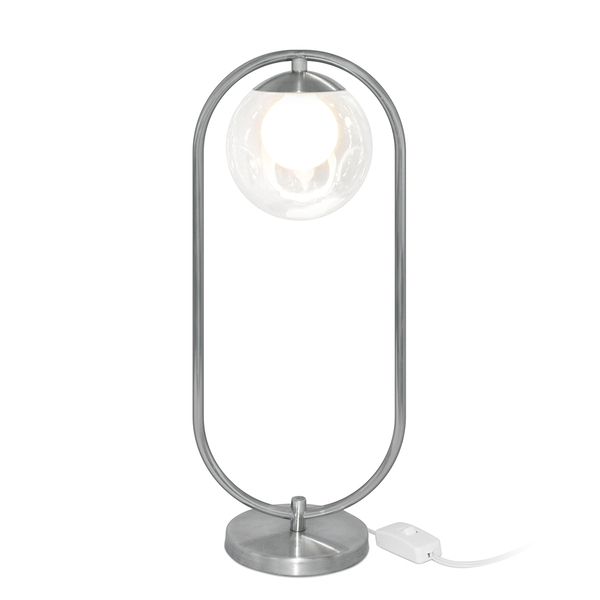 Abajur Luminaria De Mesa De Luxo Moderna Aro Harmony Prata