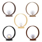 Abajur Luminária De Mesa Madeira Redonda Face - Lâmpada G9 -