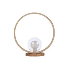 Abajur Luminária De Mesa Madeira Redonda Face - Lâmpada G9 -