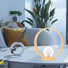 Abajur Luminária De Mesa Madeira Redonda Face - Lâmpada G9 Ma