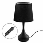 Abajur Luminária De Mesa Moderno C/ Cúpula Tecido Dct00541d S