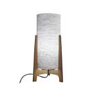 Abajur Luminária De Mesa Tripé Madeira E Cúpula Tecido Linho