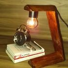 Abajur Luminária Em Madeira Rústica