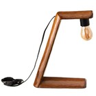 Abajur Luminária Em Madeira Rústica