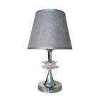 Abajur Luminária Prata De Mesa 15x36cm Bivolt 110/220v