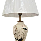 Abajur Luminária Quarto Bege Porcelana Metal 68x42