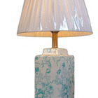 Abajur Luminária Quarto Porcelana Branco Verde Metal 65x34 Br