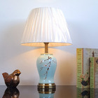 Abajur Luminária Quarto Porcelana Verde Floral Pés Metal 59x4