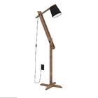 Abajur Luminária Rubi Chão Cúpula Madeira Designer Elegante