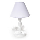Abajur Madeira Branco Pérolas Bebê Infantil