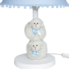 Abajur Madeira Carneirinho Azul Bebê Infantil