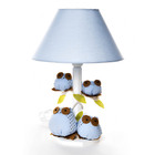 Abajur Madeira Coruja Azul Bebê Infantil