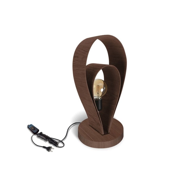 Abajur Madeira Drop 40cm - 1 Luz- Imbuia