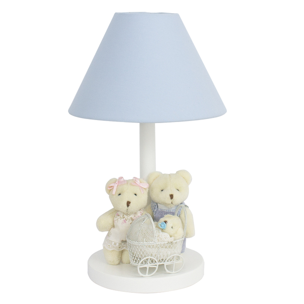 Abajur Madeira Família Urso Com Bebê Menino Bebê Infantil