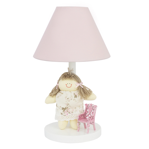 Abajur Madeira Menina Com Cadeirinha Bebê Infantil