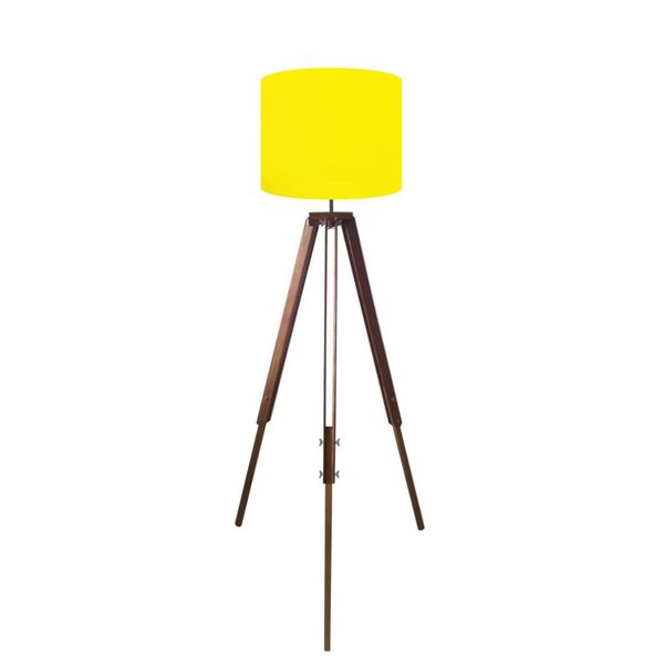 Abajur Madeira Tripé Chão 1 70cm Cores Lisas - Md1004 Cúpula