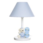 Abajur Madeira Urso Skate Azul Bebê Infantil